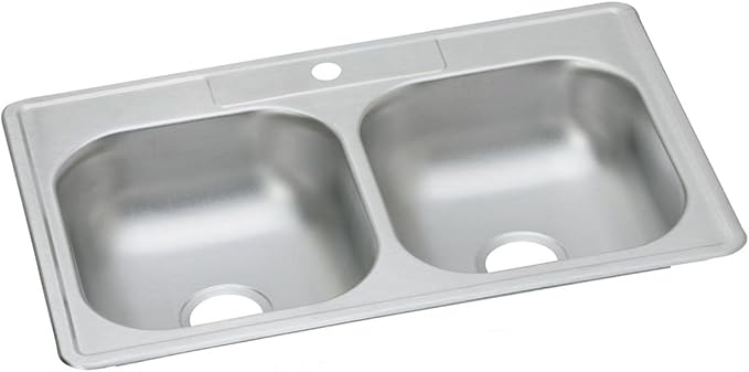 Dayton Stainless Steel Double Bowl Drop in/Top Mount Kitchen Sink