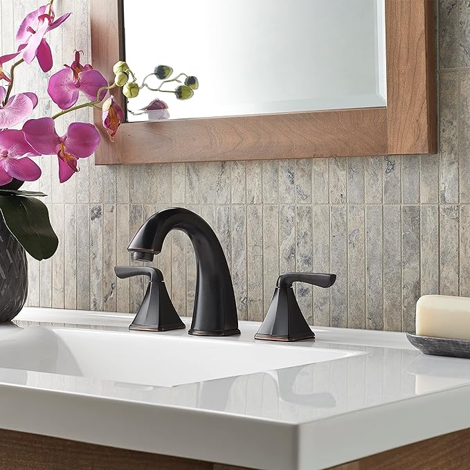 Pfister Selia Bathroom Sink Faucet, 8-Inch Widespread, 2-Handle, 3-Hole, Tuscan Bronze Finish, LF049SLYY