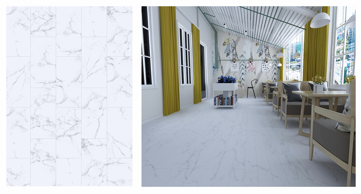 SA 102 SPC Vinyl Flooring with attached pad 100% waterproof 17.55 SQ.FT Per Box