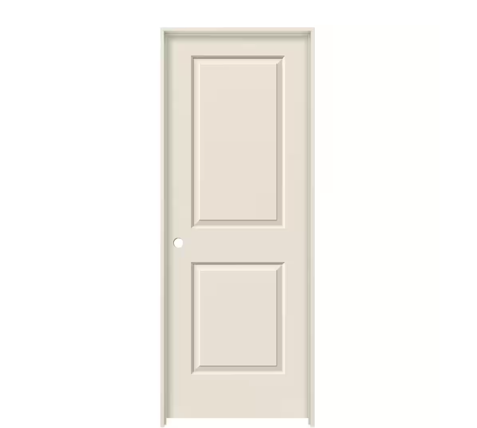30 in. x 80 in. Left/Right Hand - 2 Panel Cambridge Primed Right-Hand Smooth Molded Composite Single Prehung Interior Door