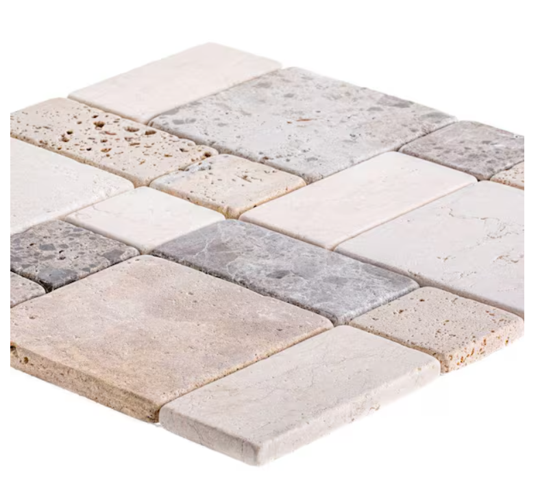 Jeffrey Court Crema Emperador 12 in. x 12 in. x 10 mm Honed Marble Mosaic Floor and Wall Tile (10 Pieces/Box, 0.838 sq. ft./Each)
