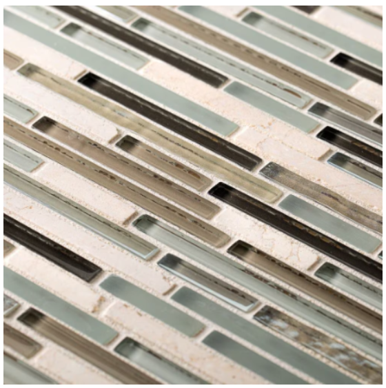 Jeffrey Court Cocoa Mint Textured Glass Mosaic Tile (10 Pcs/Box, 1 sq.ft/Each)