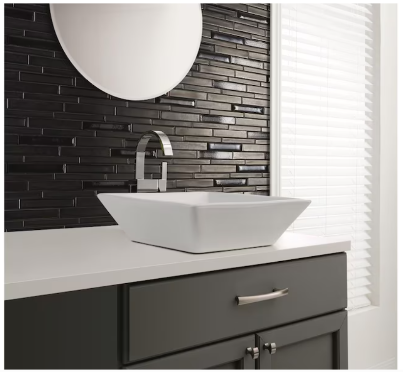 American Olean Charcoal Black Glazed Ceramic Tile (10 Pcs/Box, 1 Sq.ft/Each)