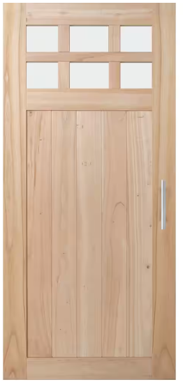 DesignGlide Farmhouse Unfinished Solid Wood 36 in. x 80 in. W Black Hardware Kit