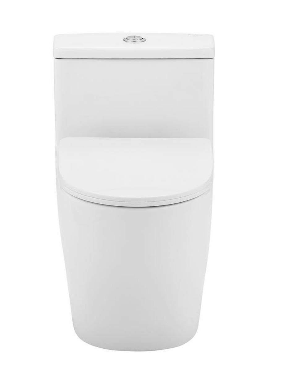 Arles 1-piece 1.1/1.6 GPF Dual Flush Elongated Toilet in Glossy White