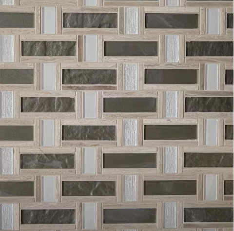 Daltile Stone Decor Greystone & Glass Basket Weave Til (10 Pcs/Box 1 Sq.ft Per)
