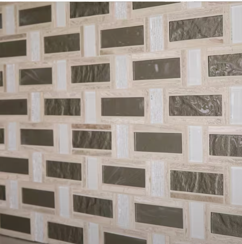 Daltile Stone Decor Greystone & Glass Basket Weave Til (10 Pcs/Box 1 Sq.ft Per)