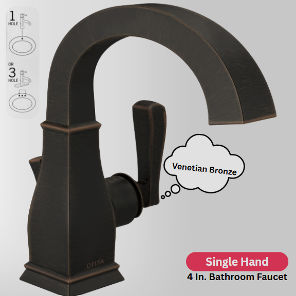 Delta Lakewood Single Handle Bathroom Faucet In Venetian Bronze