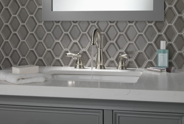 Two Handle Widespread Bathroom Faucet In Brushed Nickel