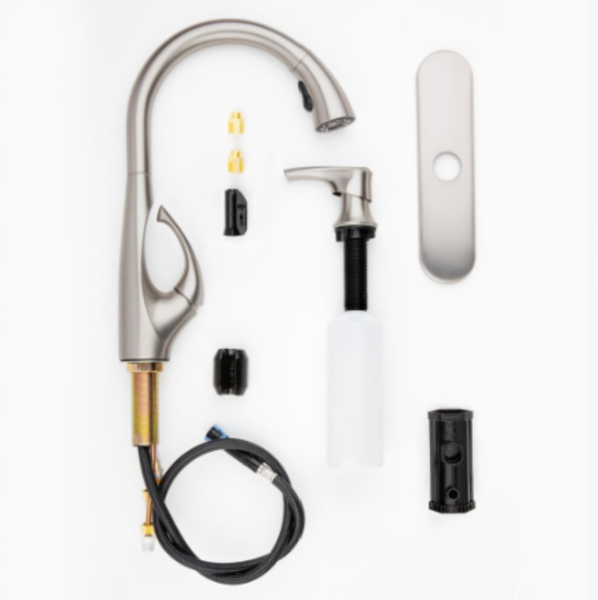 Pfister Jovi Stainless Steel Kitchen Faucet with Soap Dispenser