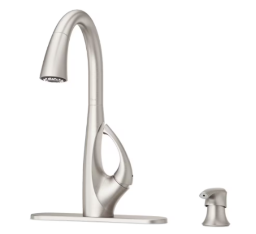 Pfister Jovi Stainless Steel Kitchen Faucet with Soap Dispenser