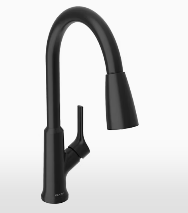 Elkay Single Hole Matte Black Kitchen Faucet