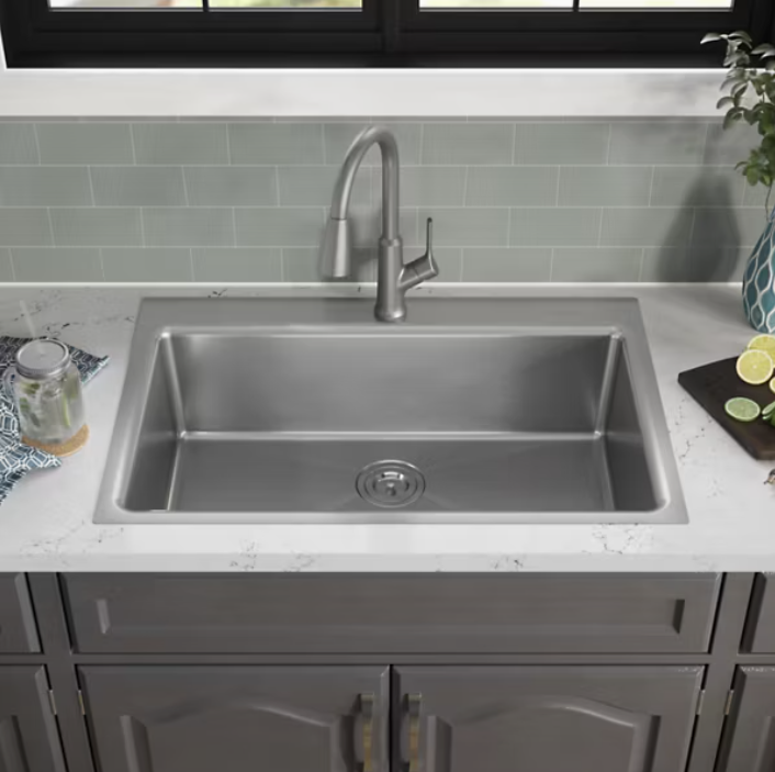Elkay Single Hole Lustrous Steel Kitchen Faucet
