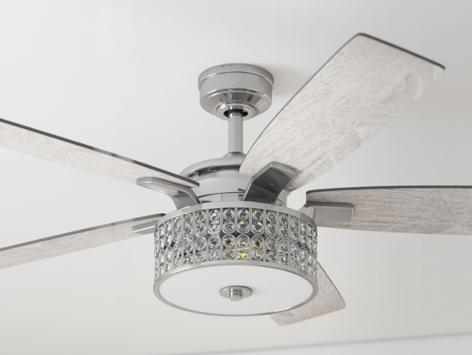 Prominence Home Lanissa 52" Crystal Glass Chandelier Ceiling Fan