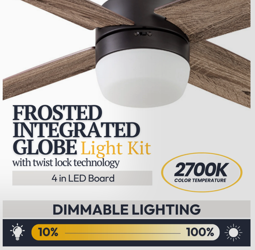 Prominence Home Atlas Expresso 44 Inch LED Ceiling Fan