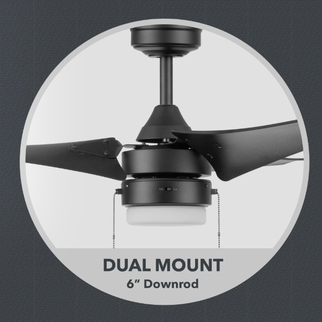 Better Homes & Gardens 56” Matte Black Indoor/Outdoor Ceiling Fan