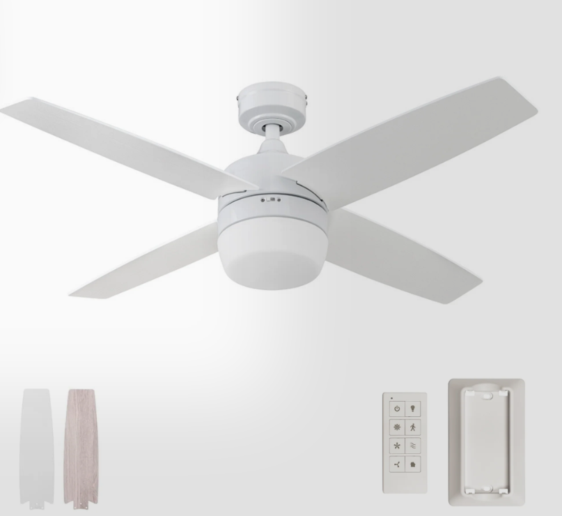 Prominence Home Atlas 44 Inch Bright White Modern Indoor LED Ceiling Fan