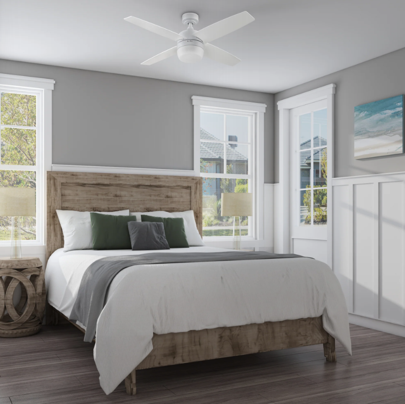 Prominence Home Atlas 44 Inch Bright White Modern Indoor LED Ceiling Fan