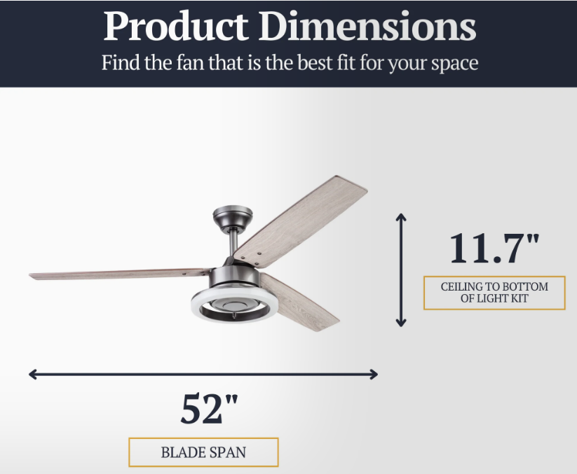 Prominence Home Orbis 52 in Gun Metal Ceiling Fan