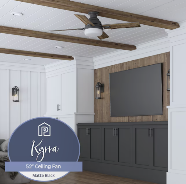 Prominence Home Kyrra 52-in Matte Black Ceiling Fan
