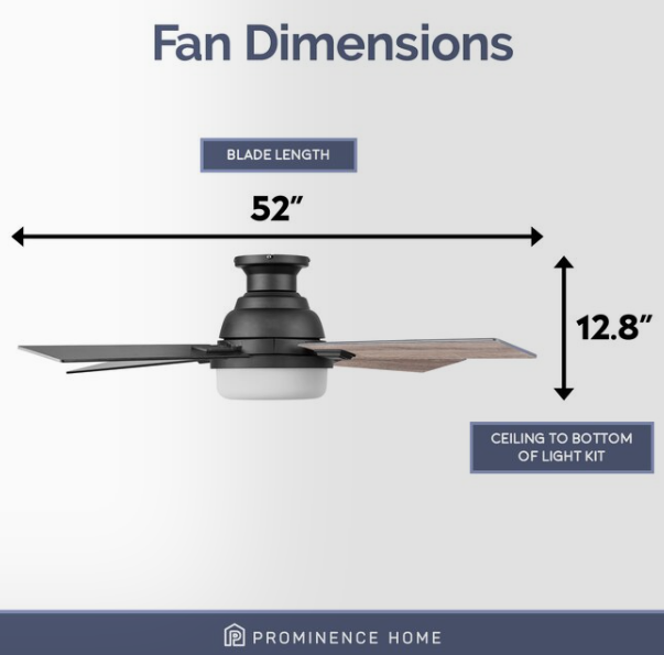 Prominence Home Kyrra 52-in Matte Black Ceiling Fan