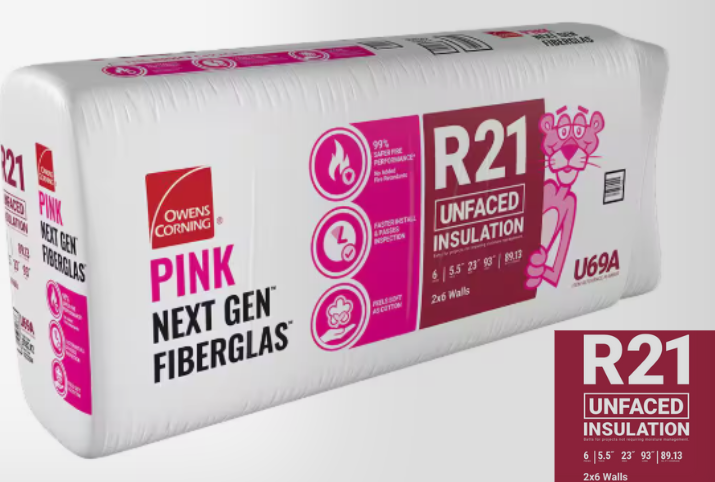 Owens Corning R-21 Unfaced Fiberglass Insulation Batt 89.13 Sq.ft (23 in. x 93 in.)