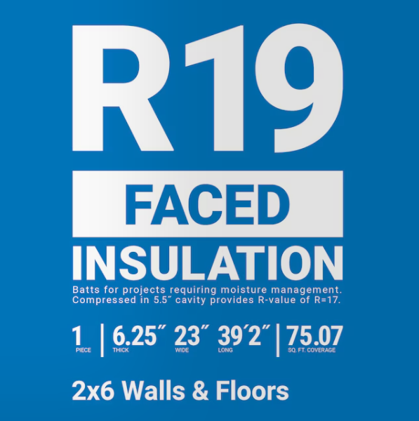 Owens Corning R-19 Faced Fiberglass Roll Insulation 75.07-sq ft (23-in W x 39.2-ft L)