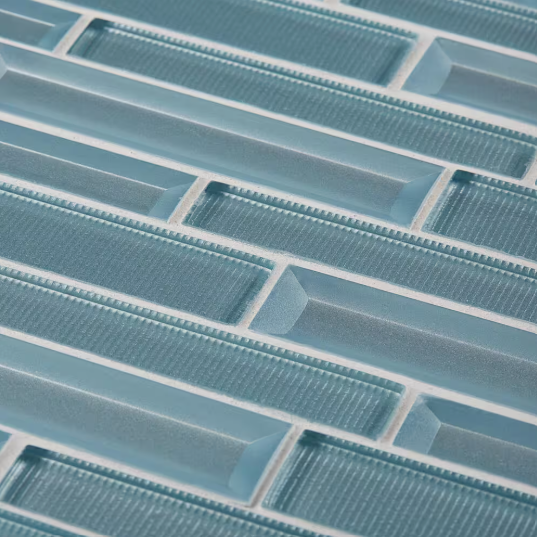 Jeffrey Court Lightbeam Blue Glossy Glass Tile (10 Pcs/Box, 1 Sq. ft./Each)