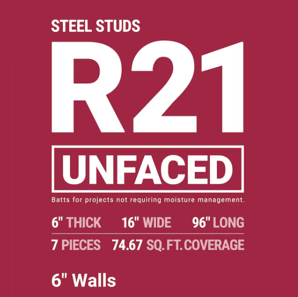 Owens Corning R-21 Wall Unfaced Fiberglass Insulation 74.69-Sq.ft (16in x 96in)
