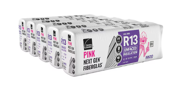 Owens Corning R-13 Wall Unfaced Fiberglass Insulation 117.34-sq ft ( 16-in W x 96-in L) Bundle of 5