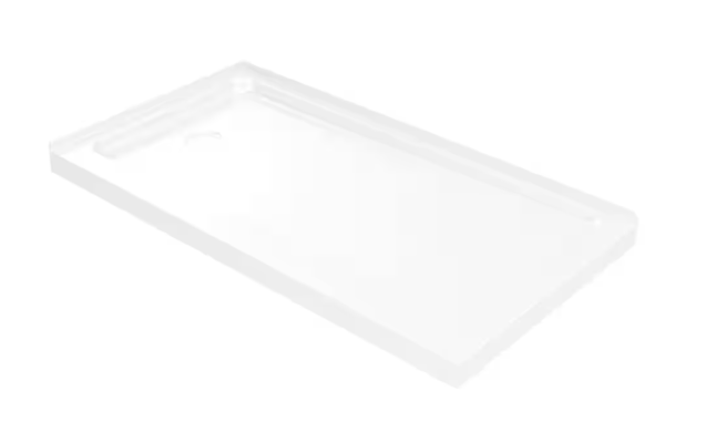 Delta 60 in. X 32 in. W Corner Shower Base with Left Drain in High Gloss White