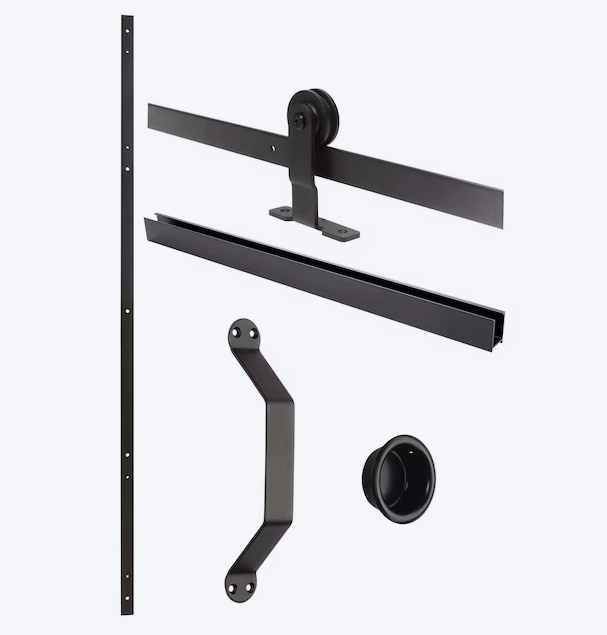 JELD-WEN 72-in Soft Close Single Barn door hardware kit in Matte Black
