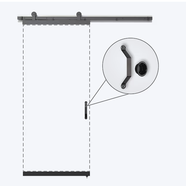JELD-WEN 72-in Soft Close Single Barn door hardware kit in Matte Black
