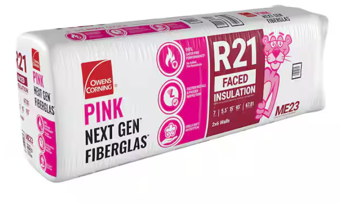 Owens Corning R-21 Faced Fiberglass Insulation Batt 67.81 Sq.ft 15 in. x 93 in.