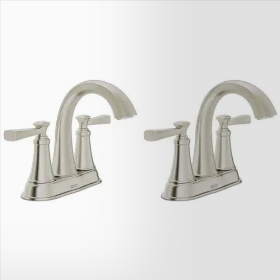 American Standard Rumson 4 in. Centerset Double Handle Bathroom Faucet in Brushed Nickel (2-pack)