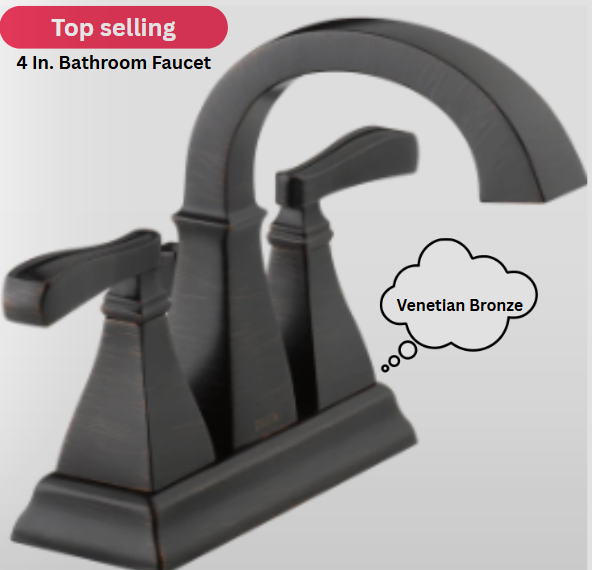 Delta Lakewood Two Handle Centerset Bathroom Faucet In Venetian Bronze