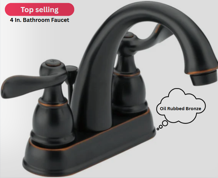 Delta Windemere Two Handle Lavatory Faucet 4 in. Oil Rubbed Bronze