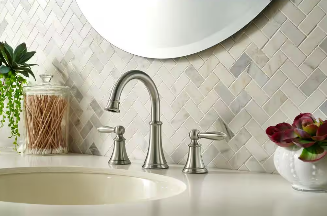 Pfister Courant Brushed Nickel Widespread 2-Handle Bathroom Faucet