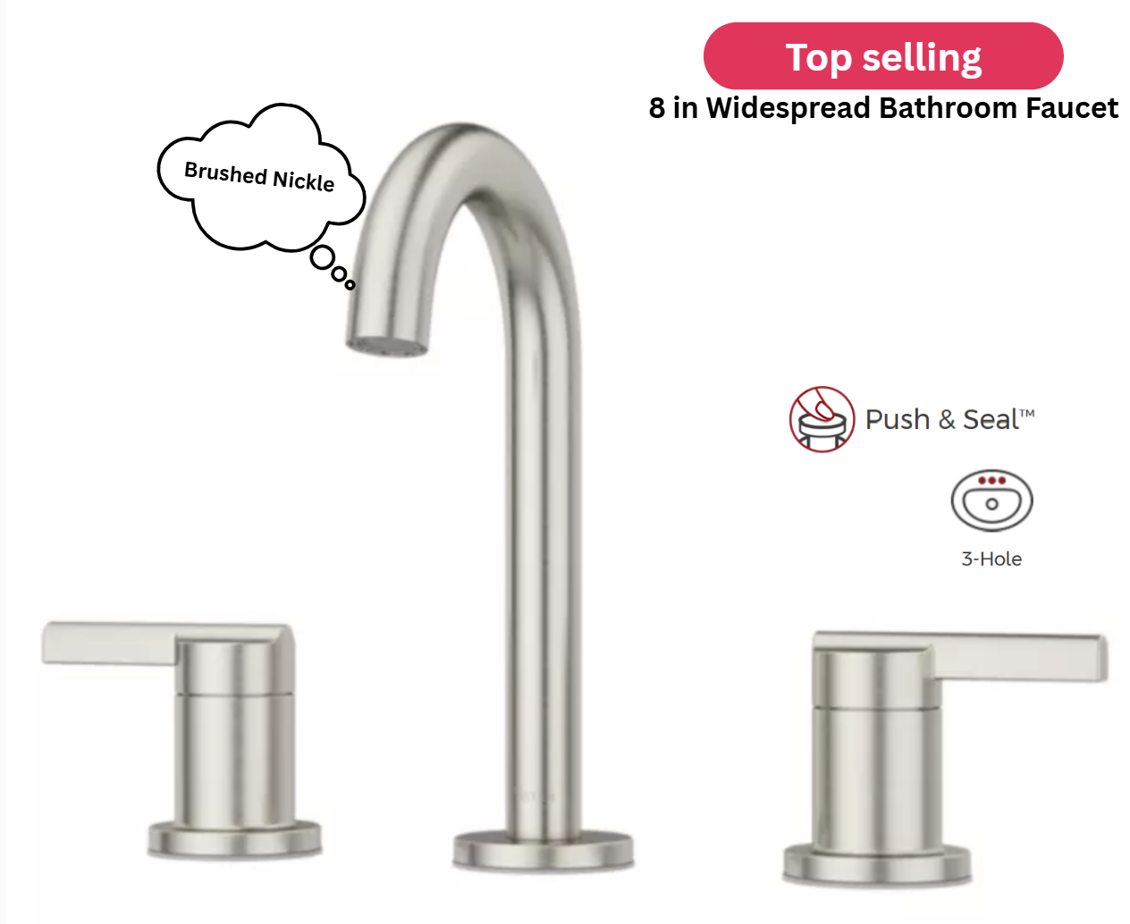 Pfister Brislin Brushed Nickle 8" Widespread Bathroom Faucet