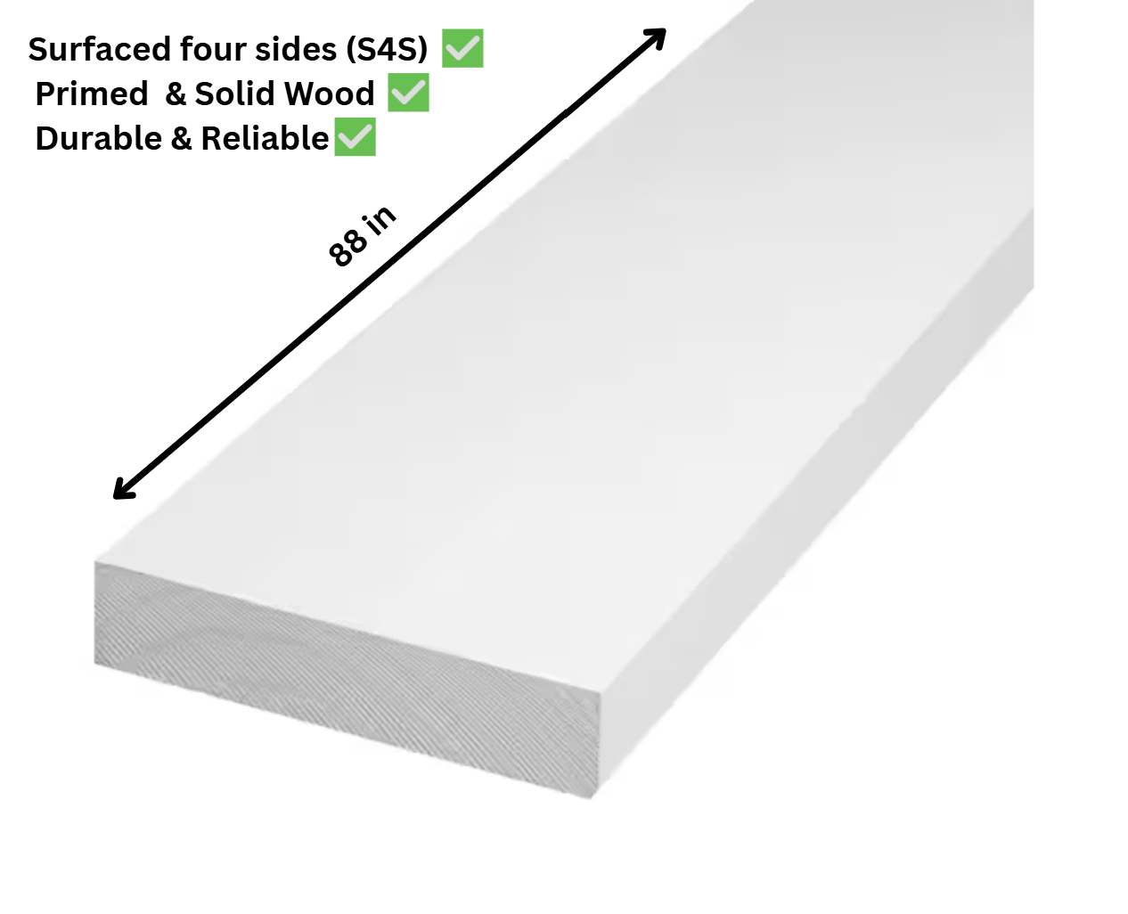 1-in x 4-in x 88-in Primed Pine S4S Trim Board (Pack of 8)