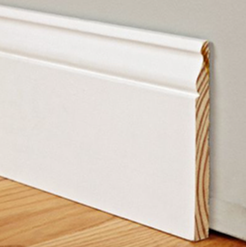9/16-in x 5-1/4-in x 8-ft Colonial Primed Pine Baseboard Moulding Trim (Pack of 8)