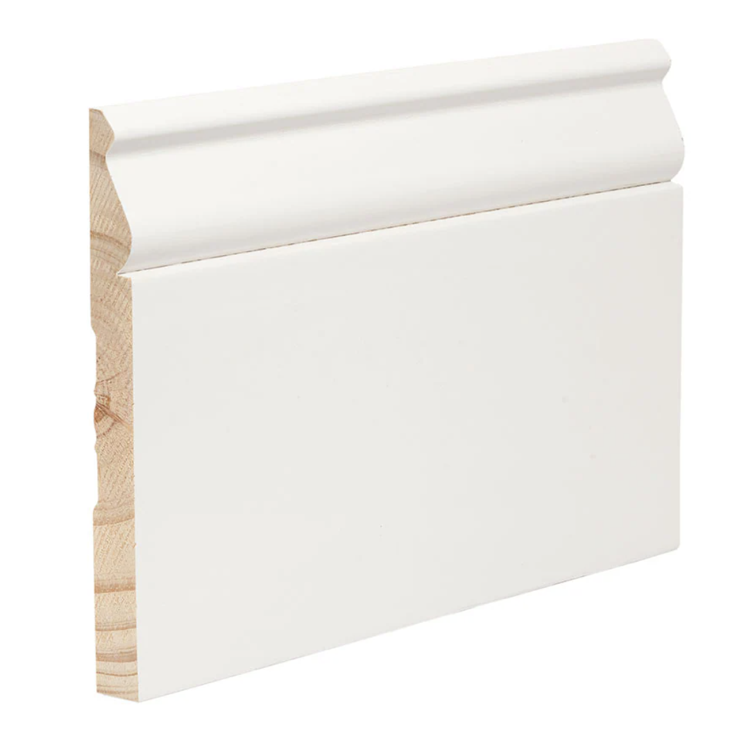 9/16-in x 5-1/4-in x 8-ft Colonial Primed Pine Baseboard Moulding Trim (Pack of 8)