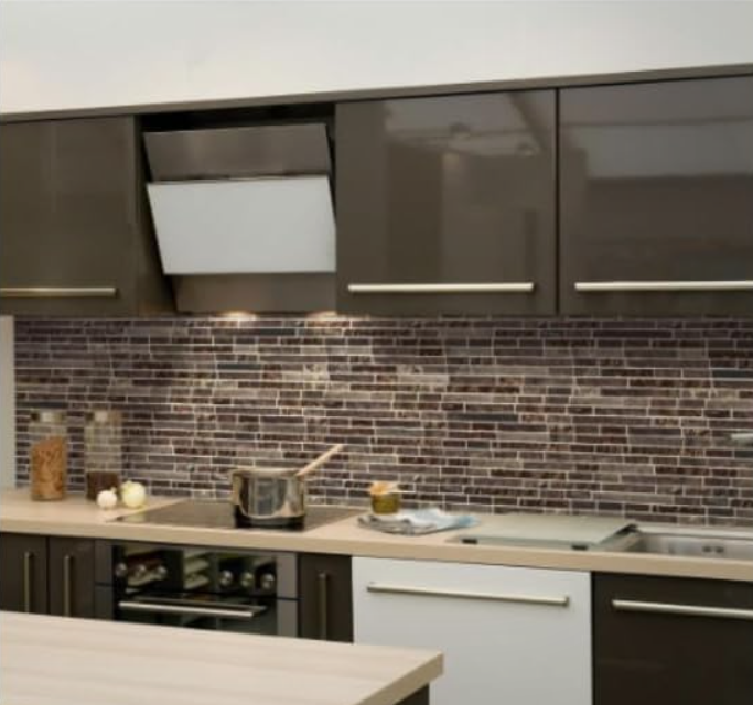 Jeffrey Court Walnut Foil Emperador Pencil Glass Marble Tile (10pcs 1Sq.ft/ per)