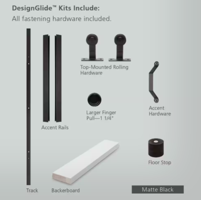JELD-WEN Farmhouse Primed Solid Wood 36 in. x 80 in. W Black Hardware Kit