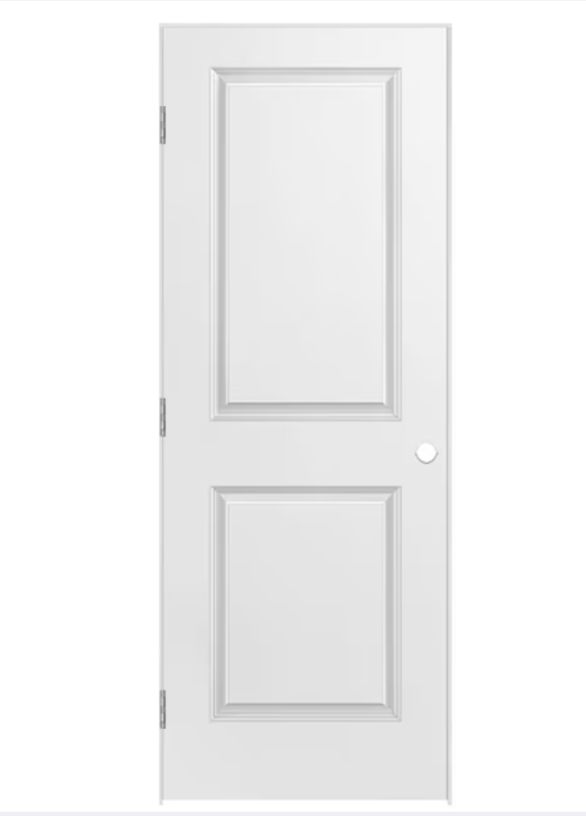 2-panel Hollow core Smooth Primed Molded composite Flat Jamb Single Prehung Interior Door
