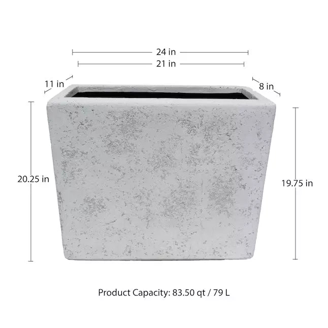 Allen + Roth Origin 21 8-in W Extra Large White Composite Deck Box Planter Pack of 2