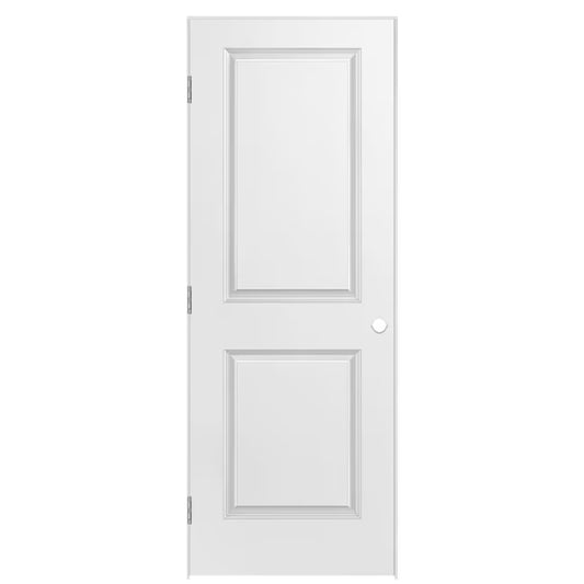 30-in x 80-in (primed) Hollow core 2-panel Right Handed Smooth Primed Molded composite Flat Jamb Single Prehung Interior Door