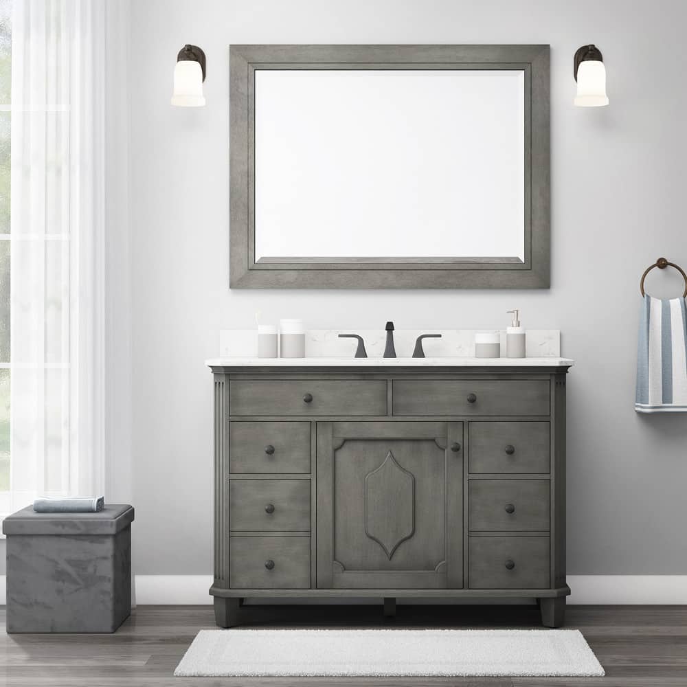 Whitney 48in Antique Gray Single Sink Bathroom Vanity