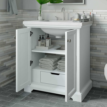 Portage 30in White Single Sink Bathroom Vanity