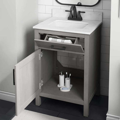 24in Dark Gray Single Sink Bathroom Vanity